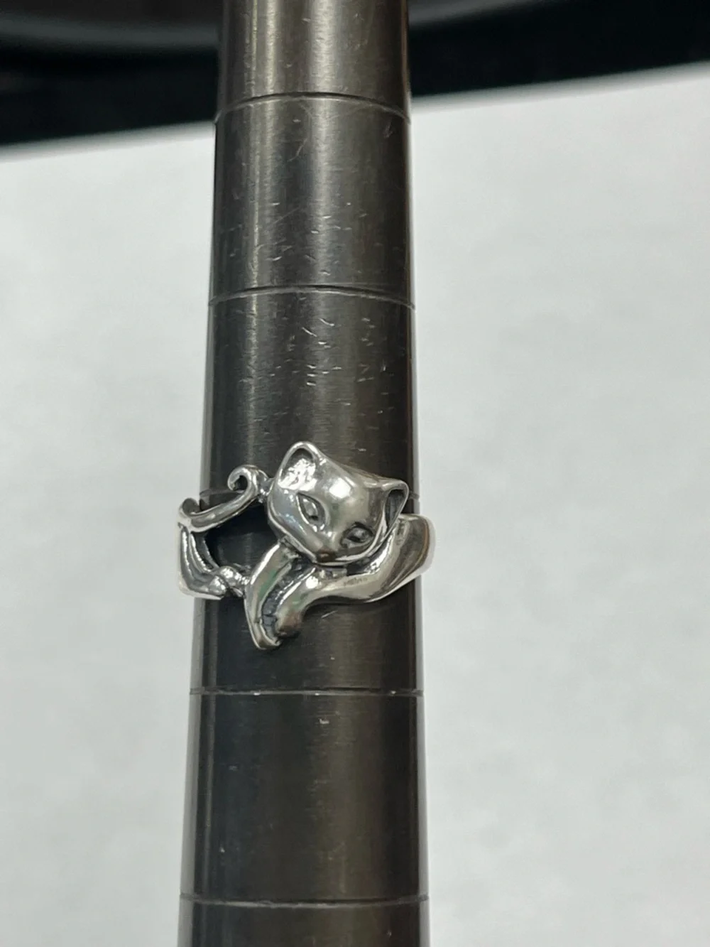 Sterling Silver kitten Cat Wrap Ring 7 1/4- Cute Cat Jewelry